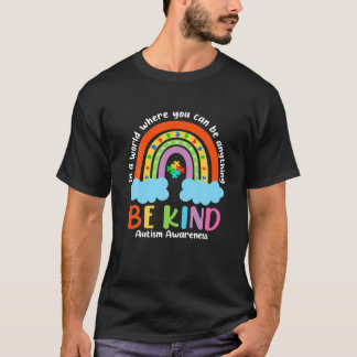 Camiseta Sé amable con el arcoiris, conciencia del autismo