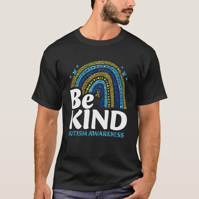 Camiseta Sé amable con el autismo arcoiris concientización  (Anverso)