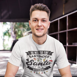 Camiseta Sé amable con el barman Santa que está viendo dive