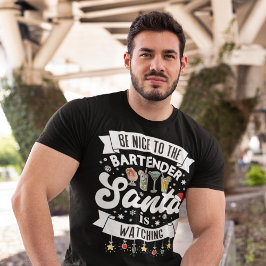 Camiseta Sé amable con el barman Santa que está viendo dive
