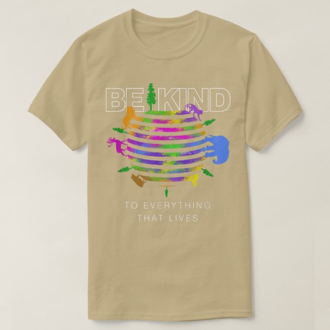 Camiseta Sé Amable Con Todo Lo Que Vive La Acuarela Mundial (Diseño del anverso)