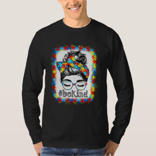 Camiseta Sé Amable Conciencia del Autismo Pelo Revuelto Bla