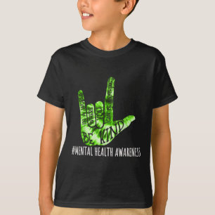 Camiseta Sé amable de amar al Rótulo Idioma de la mano de l