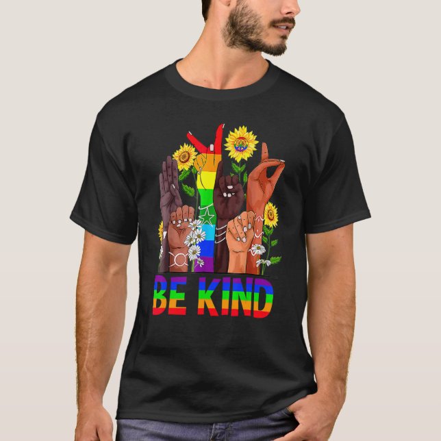 Camiseta Sé amable de la mano del lenguaje de Rótulo hablan (Anverso)