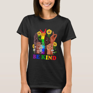 Camiseta Sé amable de la mano del lenguaje de Rótulo hablan