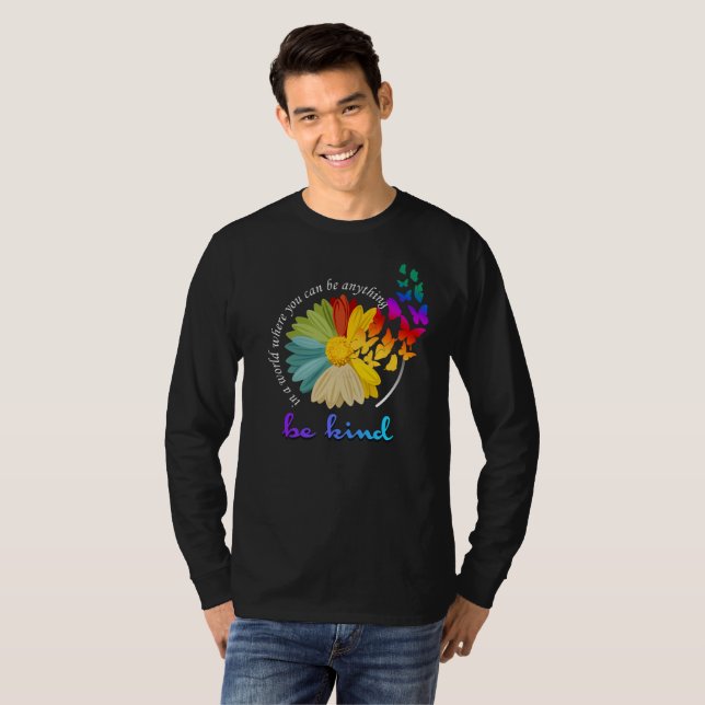 Camiseta Sé Amable | Hombres Manga Larga (Anverso completo)