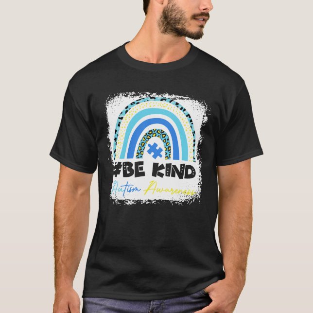 Camiseta Sé Amable Leopardo Blanqueado Arcoíris Conciencia  (Anverso)