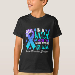 Camiseta Sé Amable Listón Morado Teal Prevención del Suicid