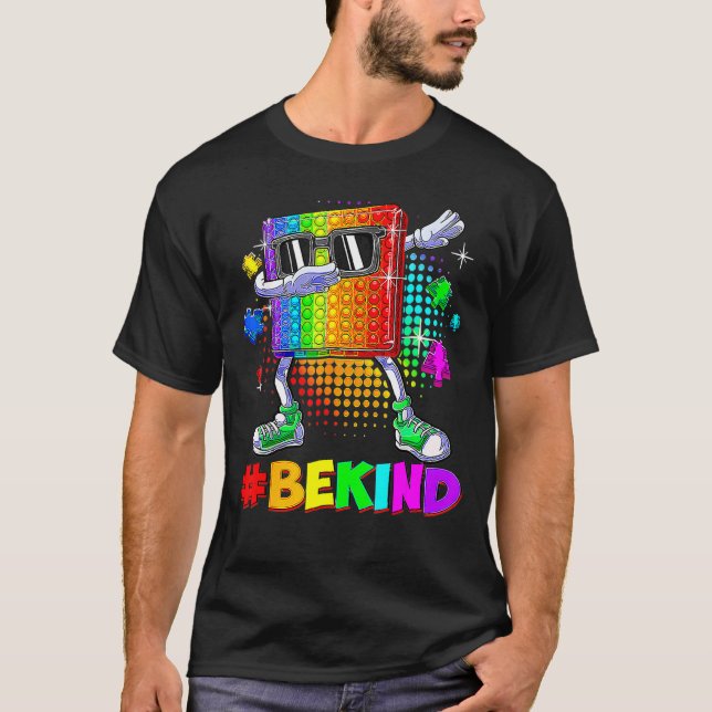 Camiseta Sé Amable Puzzle Piece Pop It de Autismo (Anverso)