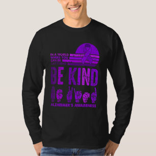 Camiseta Sé Amable Retro Vintage Morado Conciencia del Alzh