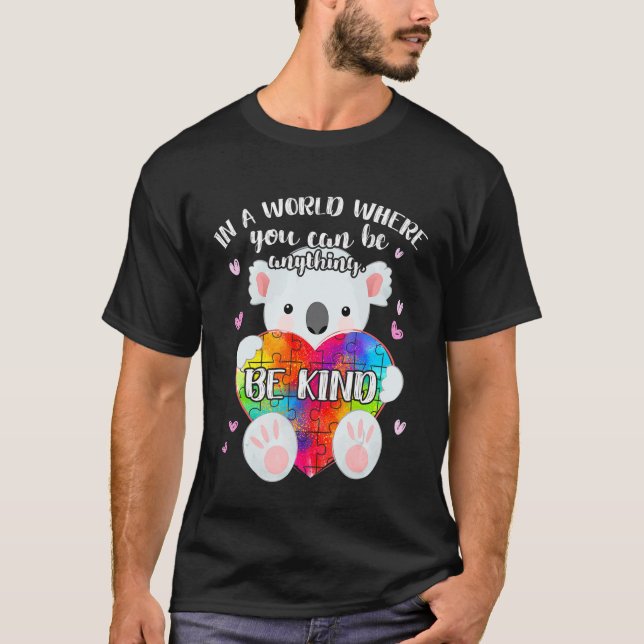 Camiseta Sé Amable Rompecabezas Lindo Koala Mes de Concient (Anverso)