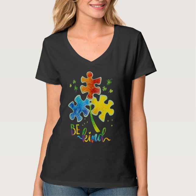Camiseta Sé amable rompecabezas pieza Autismo Conciencia Au (Anverso)