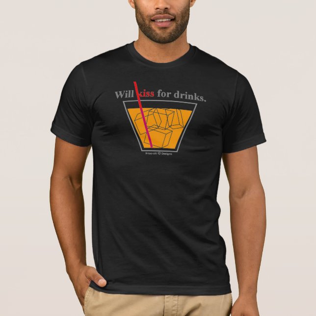 Camiseta Se besará para las bebidas (Anverso)