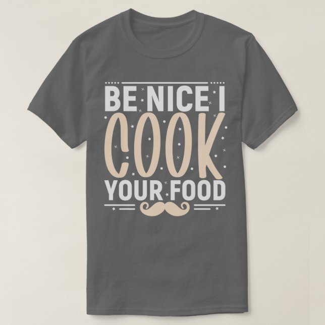 Camiseta sé bueno, cocino tu comida, pegatina de chef diver (Diseño del anverso)