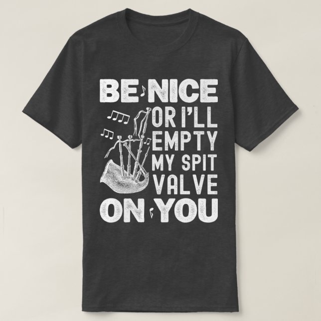 Camiseta Sé bueno o voy a vaciar mis amantes de la válvula  (Diseño del anverso)