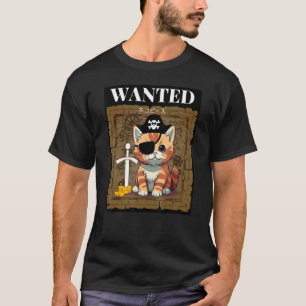Camiseta Se busca gato pirata gracioso Neko Piece