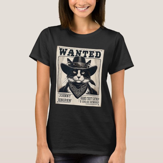 Camiseta Se busca macho de vaca de gato occidental (Anverso)