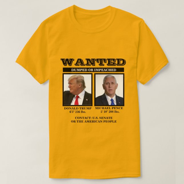 Camiseta Se busca: Trump Pence (Diseño del anverso)
