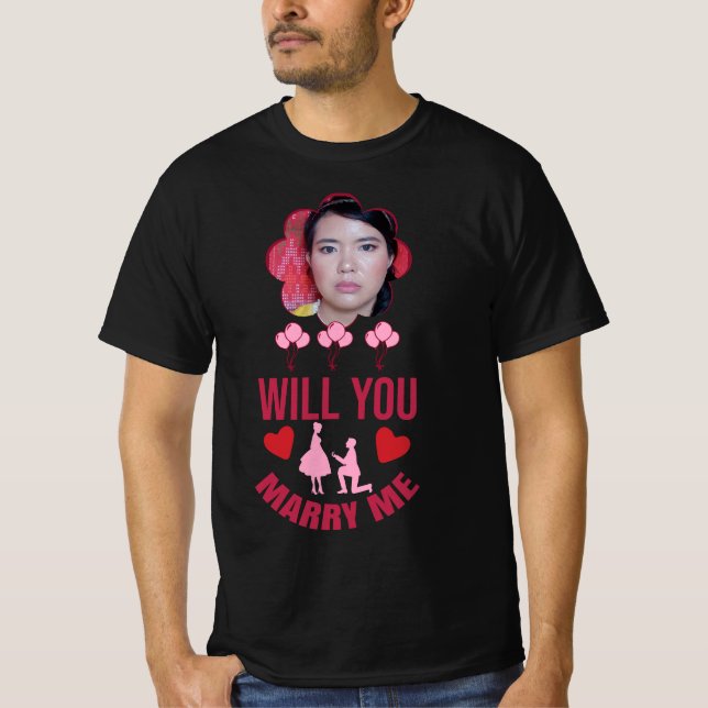 Camiseta ¿Se casará con la propuesta de matrimonio por foto (Anverso)