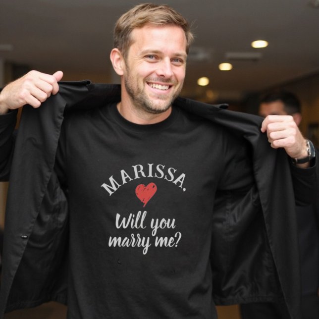 Camiseta ¿Se Casará Con Mi Propuesta De Nombre Personalizad (Will You Marry Me Personalized Name Proposal T-Shirt)