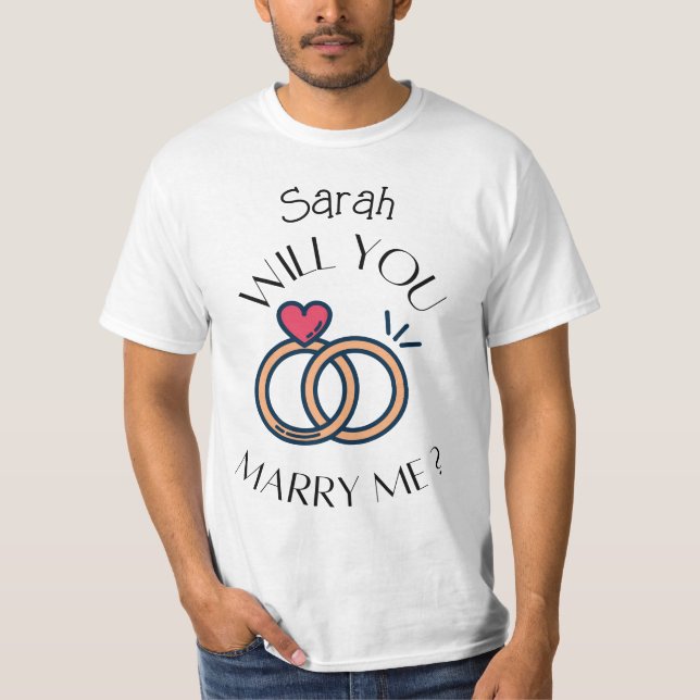 Camiseta ¿Se Casará Con Mí Shirt, Personalizado ProPosal T- (Anverso)