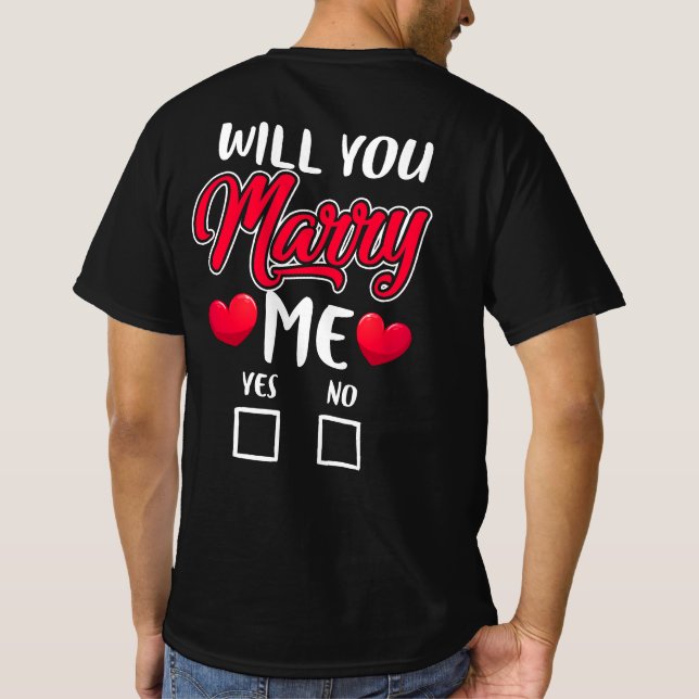 Camiseta ¿Se Casará Conmigo Propuesta - Día de San Valentín (Reverso)