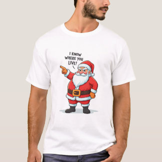 Camiseta Sé Dónde Vives Los Navidades De Santa Claus.