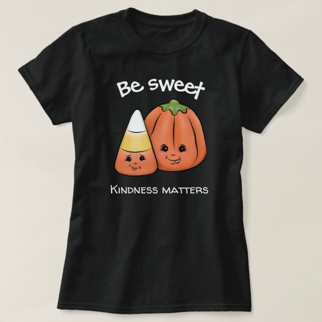 Camiseta Sé dulce Halloween Candy Corn & Calabaza (Diseño del anverso)