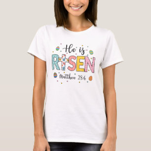Camiseta Se eleva Jesús Cristiano Feliz Pascua