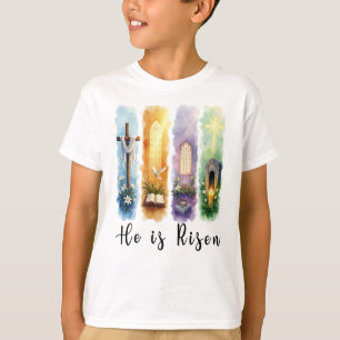 Camiseta Se eleva Jesús Cristiano Feliz Pascua
