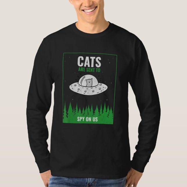 Camiseta Se Envian Gatos Para Espiarnos A La Ufo (Anverso)
