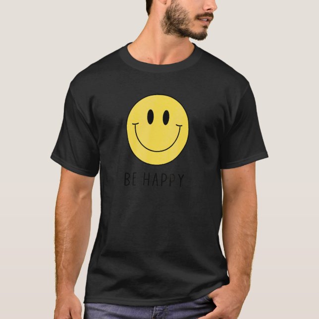 Camiseta Sé Feliz Cara Sonriente Amarilla   Cara Sonriente  (Anverso)