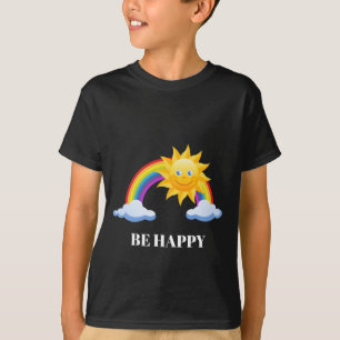 CAMISETA SÉ FELIZ CHICO RAINBOW CLOUD SUN SMILE