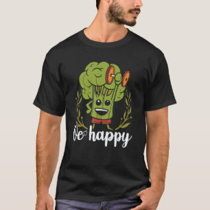 Camiseta Sé Feliz Sé Feliz Brócoli Pesa Rusa Vegano Vegetal