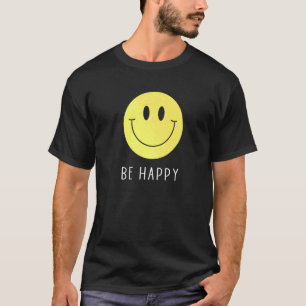 Camiseta Sé feliz sonrisa amarilla cara cara linda sonrient