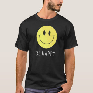 Camiseta Sé feliz sonrisa amarilla cara cara linda sonrient