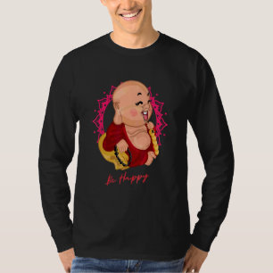 Camiseta Sé Feliz   Zen Pequeño Buda Lotus Bebé