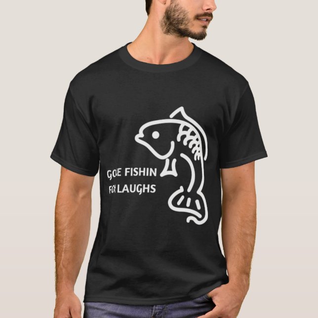 Camiseta Se fue a pescar risas (Anverso)