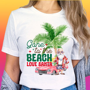 Camiseta Se Fueron A La Playa Aman A Los Navidades Santa-Tr