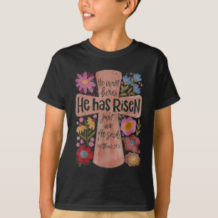 Camiseta Se Ha Elevado La Flora Cristiana De Boho En Pascua