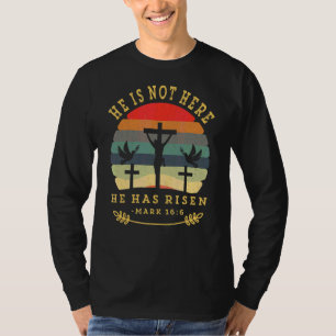 Camiseta Se ha levantado y no está aquí Jesucristo Cruz Vin