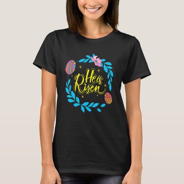 Camiseta Se Levanta Día De Pascua Jesús Cristiano Religioso (Anverso)