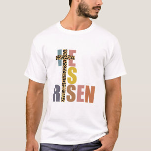 Camiseta Se Levanta Feliz Pascua Jesús Leopardo Imprimir
