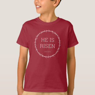 Camiseta Se levanta Jesucristo Resurrección Corona de Pascu