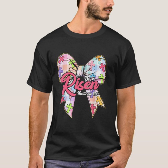 Camiseta Se Levanta Jesús Christian Coquette Bow Bunny Hap (Anverso)