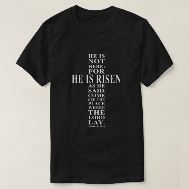 Camiseta Se Levanta Jesús Cruzando La Pascua Cristiana (Diseño del anverso)