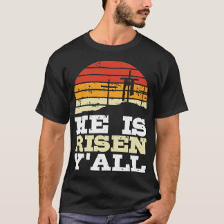 Camiseta Se Levanta Jesús Feliz Cruz de Pascua Cristiana Fa