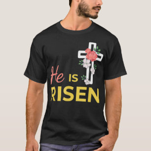 Camiseta Se Levanta Jesús Feliz Pascua Cruz Cristiana Fai