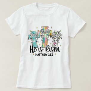 Camiseta Se levanta verso de la biblia cristiana de Pascua