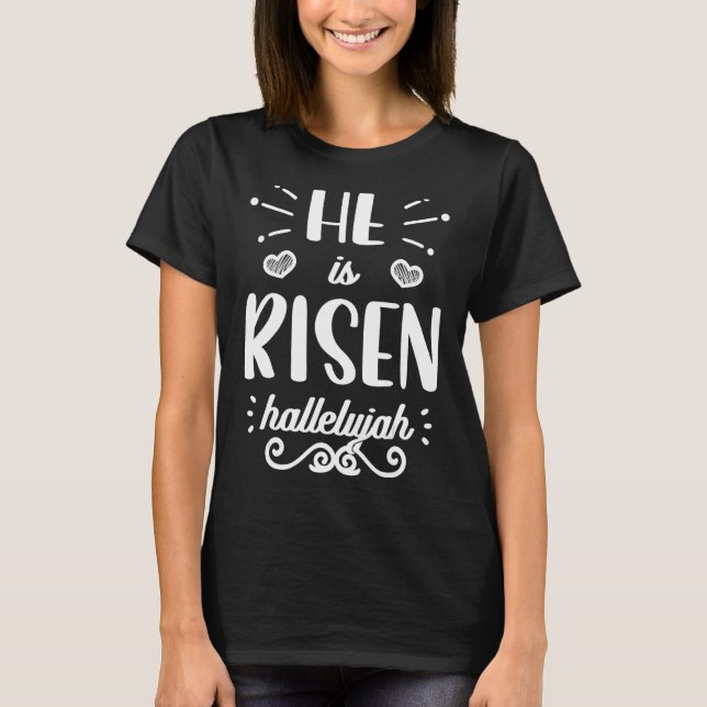 Camiseta Se Leven Hallelujah Pascua Religiosa Cristiana (Anverso)